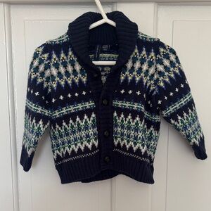 Janie and Jack Navy Fair Isle Kids Sweater